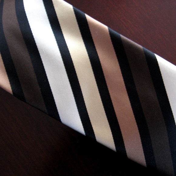 NWOT GIORGIO BRUTINI BROWN BLACK MULTI TIE CRAVAT - Picture 4 of 5